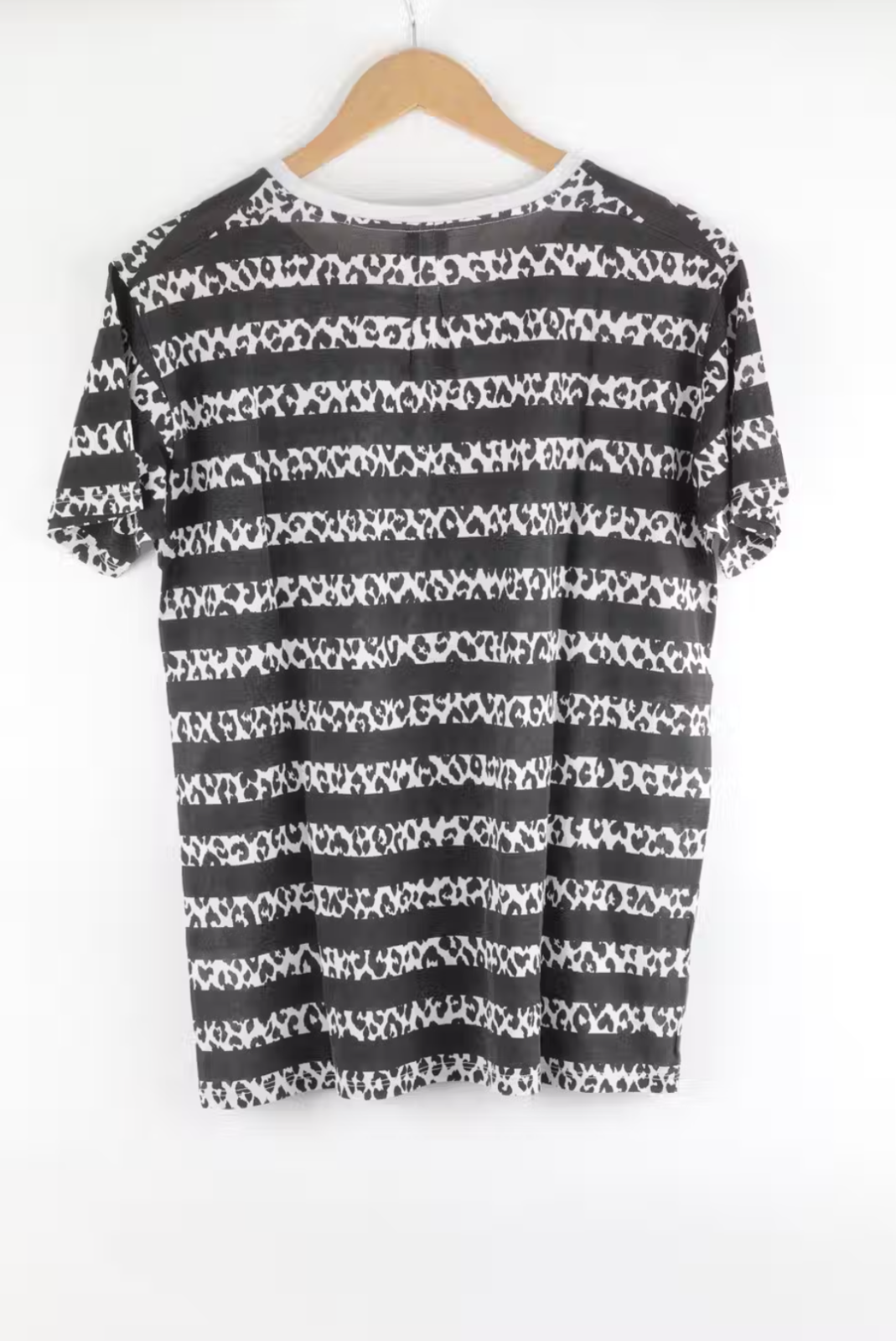 T shirt Saint Laurent Paris Babycat campione stampa a righe taglia M