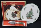SPODE CHRISTMAS TREE 9: Trivet/Cheese Board & 7" Cheese Spreader HOLIDAY — photo 1