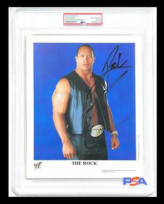 WWE THE ROCK P-732 SIGNED 8X10 ORIGINAL PROMO PHOTO ENCAPSULATED