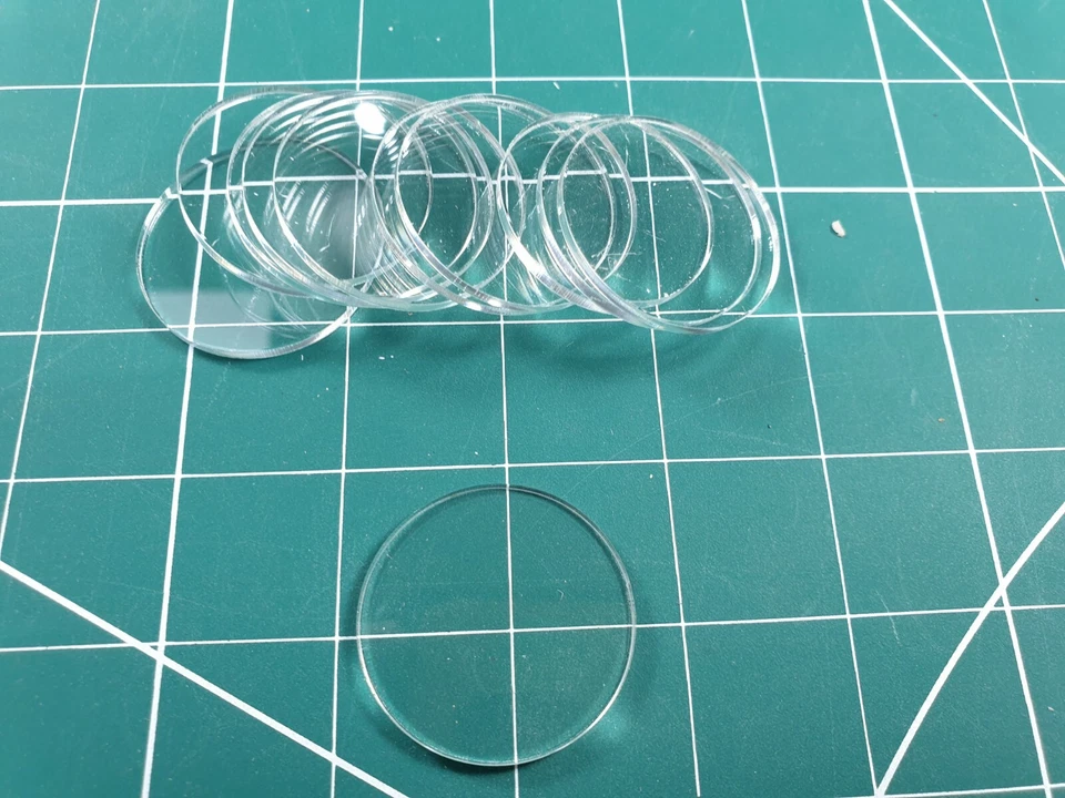 PIG IRON PRODUCTIONS 40 mm Clear Acrylic Bases (10 in pack) Wargames Role Play 2mm Thick