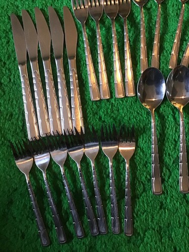 Rogers Korea Reed & Barton Rebacraft Swagger Stainless Steel Flatware 26 Pc Lot - Picture 4 of 4