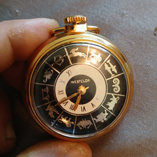 NOS Westclox Zodiac-Signs Manual Pocket Watch...