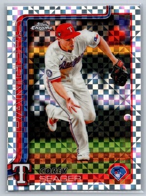 2025 topps chrome baseball corey seager x-fractor #24