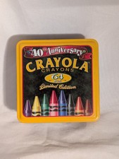 1998 Crayola 40th Anniversary 64-count limited edition crayon tin W/ Crayons