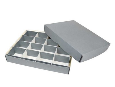 Gray 16-Compartment Object Storage Kit   3-3/4 x 4-3/4 x 2-7/8'' Compartments
