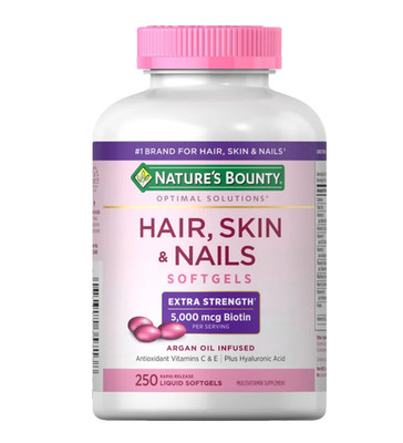 Nature s Bounty Hair Skin Nails 5000 mcg Biotin 250 Softgels