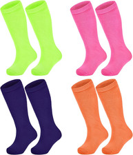 4 Pairs Kids Soccer Socks Baseball Softball Youth Athletic Boys Girls Knee High