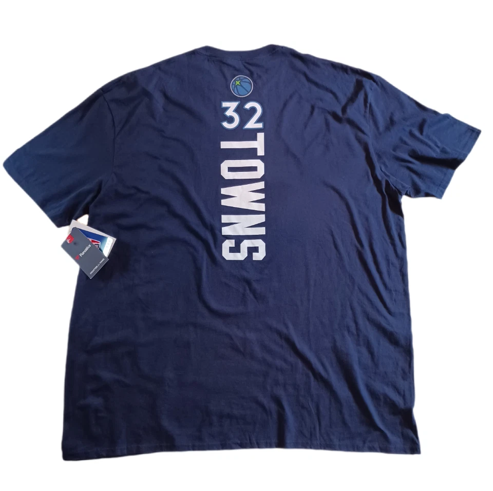 Camiseta Fanatics Minnesota Timberwolves Para Hombres 3 XL Azul NBA Camiseta #32 Towns Foto 4 de 4