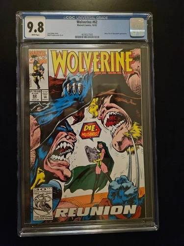 Marvel Comics Wolverine # 62 October 1992 CGC Grade Of 9.8 Comic Book Sabretooth