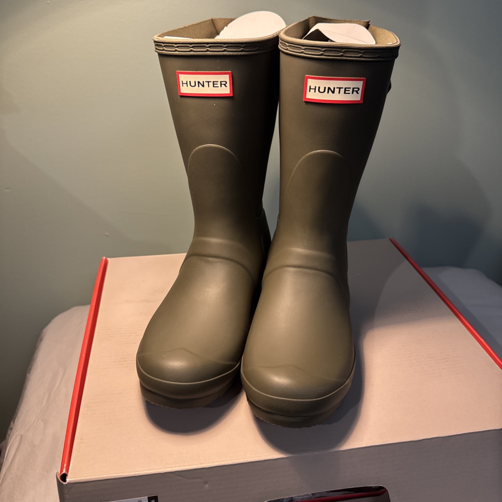 Brand new Hunter original back adjustable boots for women OLIVE US size 7