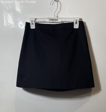 Express Womens Black Back Zip High Waisted Flat Front Stretch Mini Skirt Size 4