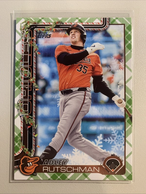 2025 Topps Holiday #H191 Adley Rutschman Green Holiday Plaid