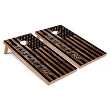 American Flag Cornhole Boards Skips Garage Premium Wood Outdoor Set