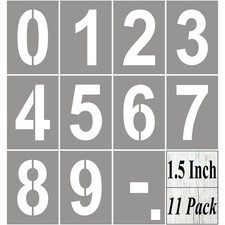 1.5 Inch Number Stencils for Painting - 11 Pack Inch, White