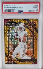 2024 Select Marvin Harrison Jr Gold Prizm RC PSA 9 #10/10 POP 3 SSP Cardinals