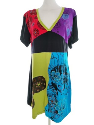 LITTLE KATHMANDU Damen Strickkleid Gr. 42 Schwarz Baumwolle 100% Kurzer Ärmel