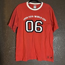 Vintage Adidas FIFA World Cup Germany 2006 Red T Shirts Men's Size Large  Top