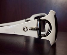 vintage Gucci 2918/S White Horsebit Logo Oversized Sunglasses No Scratch Italy
