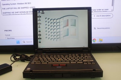 #93 Vintage IBM ThinkPad 770 PENTIUM 96MB RAM 4GB HDD WINDOWS 98 SEC