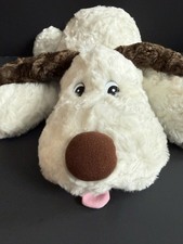 Chosun White Floppy Puppy Plush Stuffed Animal Laying Flat Tongue 21  EUC