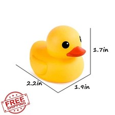 UMBWORLD 12pc Yellow Duck Bath Toys Rubber Floating Squeaky Baby Shower