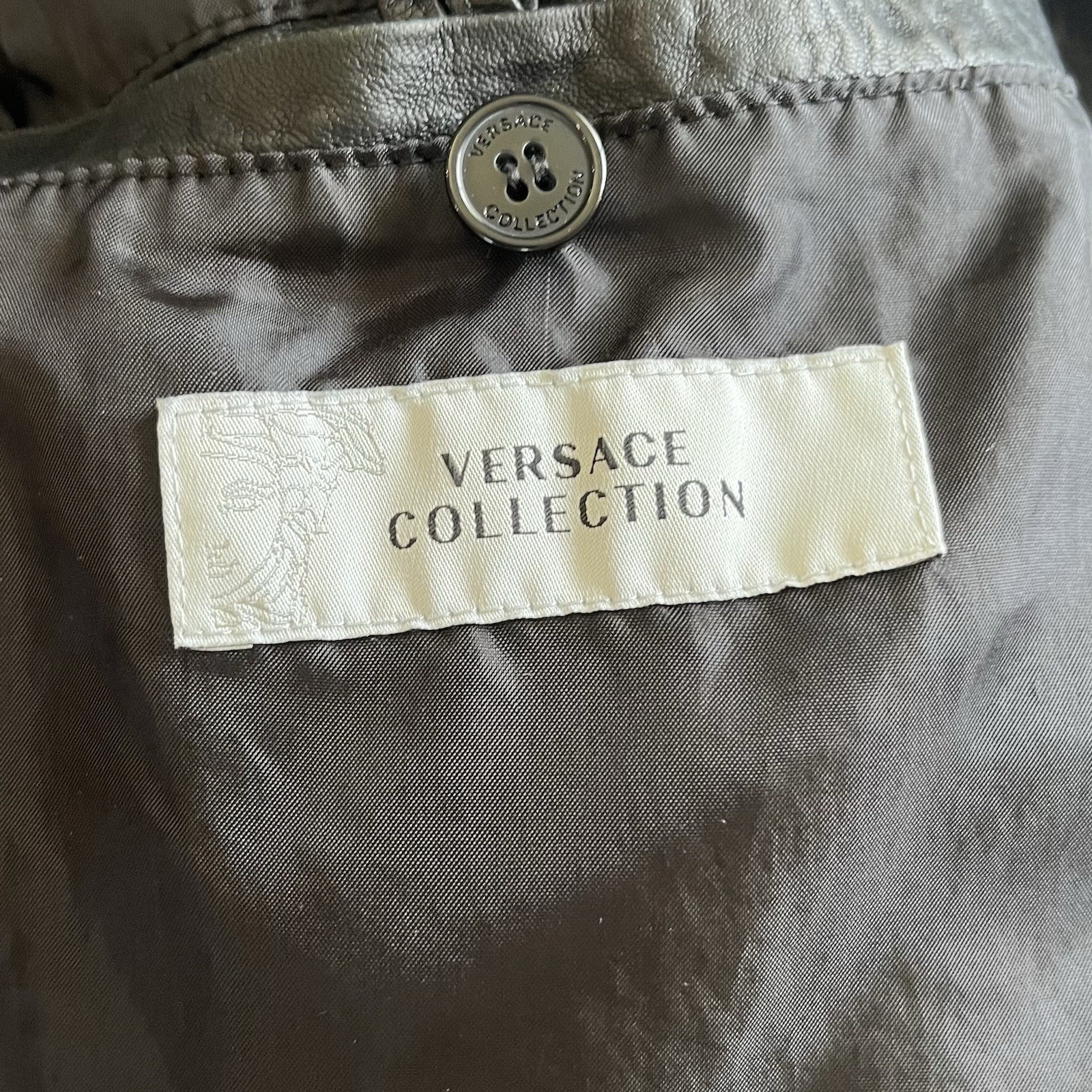 Versace Collection Leather Patchwork Bomber Jacke… - image 5