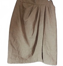 J. McLaughlin Wrap Taupe/Brown/Black Houndstooth Maddie Skirt Women's Size 2