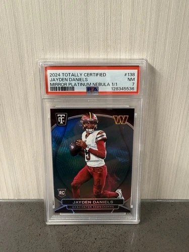 Jayden Daniels 2024 Panini Totally Certified Nebula 1/1 Rookie PSA 7 Commanders