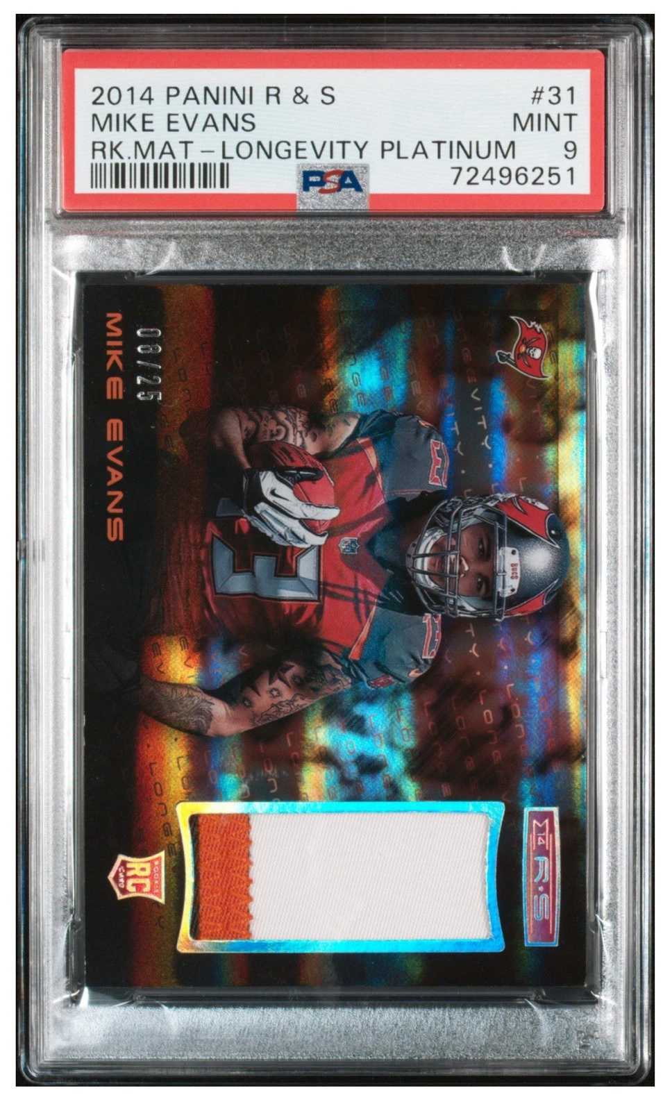 Mike Evans Panini Rookies & Stars Rookie Materials #31 Longevity Platinum