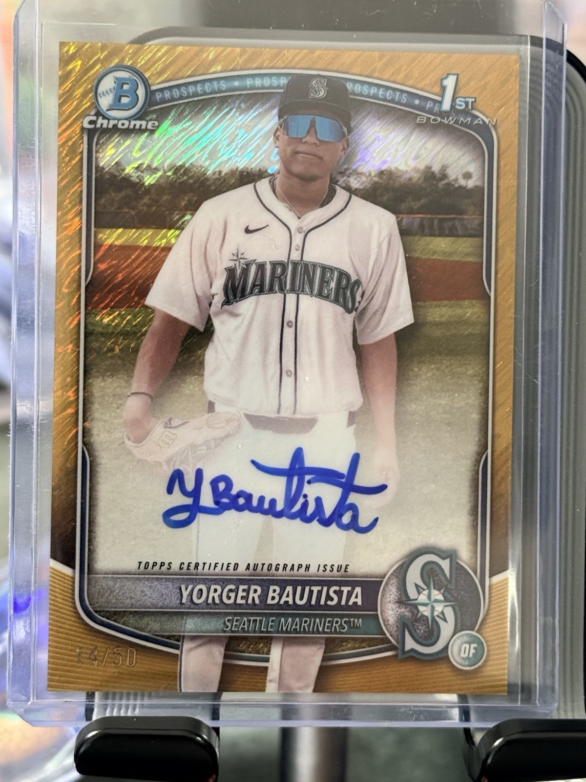 2025 Bowman Chrome 1st Yorger Bautista Gold Shimmer /50 Auto 🔥 ⛽️ 🔥 Mariners