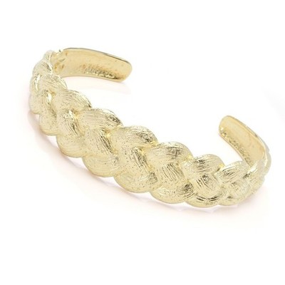 Toscana Italiana 18K Gold Plated ''Treccia'' Woven Cuff Bracelet