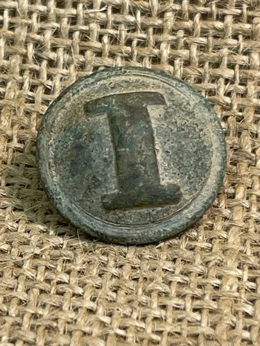 Excellent Dug Civil War CS Confederate Solid Cast I Infantry Button Dalton Ga