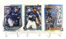 2025 Topps Chrome 3 Card Lot Julio Rodriguez Xfractor, Mojo Refractor, 35th