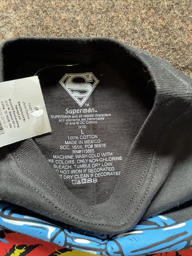 Men’s Superman T-Shirt DC Comics Short Sleeve Blue Graphic Print Large - 第 4/4 張圖片