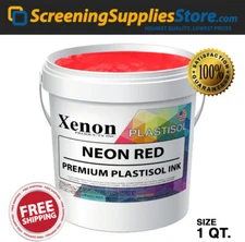 Xenon® - Neon Red Plastisol Ink for Screen Printing - 1 Quart - 32oz 