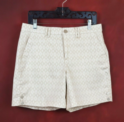 Gloria Vanderbilt Shorts Tan Ivory Stretch Cotton Summer