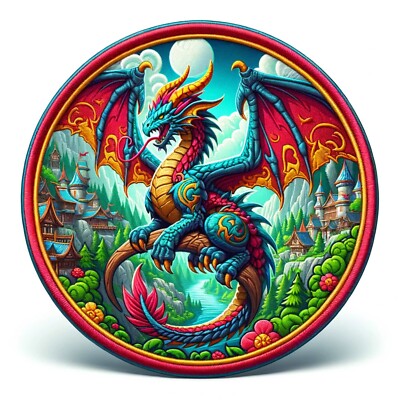Dragon Patch iron-on Applique Geeks & Gamers Creature Myths Greek Legend Cryptid