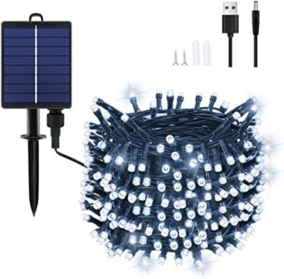 Catena luminosa solare per esterni, 12 m, 100 LED, 8 modalità, ideale per giardini, balconi e terrazze (luci colorate) | Leroy Merlin