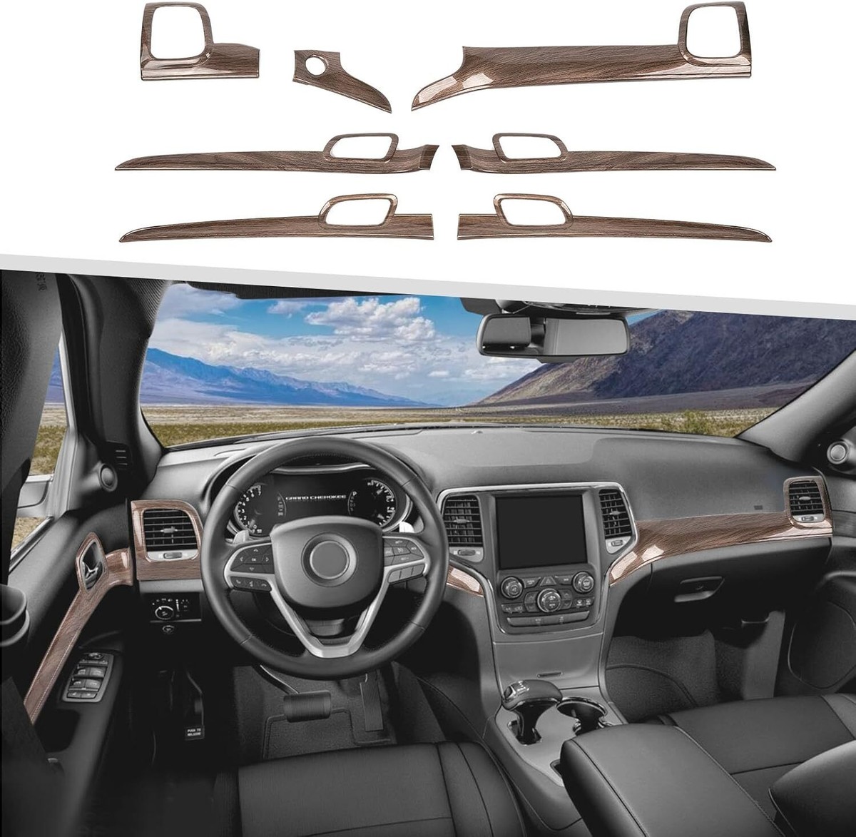 8pc Carbon Fber Exteror Door Handle Cover Trm For Jeep Grand