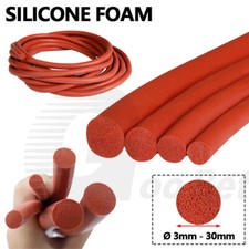 Tira de esponja de goma de silicona roja celda cerrada redonda espuma respaldo varilla sello 3 mm-30 mm