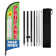 Propane Sold Here Feather Flag 8FT Banner with Pole and Stake for Propane Sales