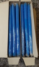 Vtg Lot of 24 Columbia 12" Taper Candles Hand Dipped Unscented blue