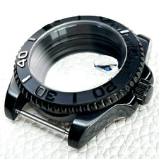 Black PVD Steel Matte 40mm Watch Case Mod For NH35 NH36 Movement Sapphire Glass