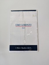 Umo Lorenzo 100 Cotton White Handkerchiefs Hanky Hankie Set of 3 NIP