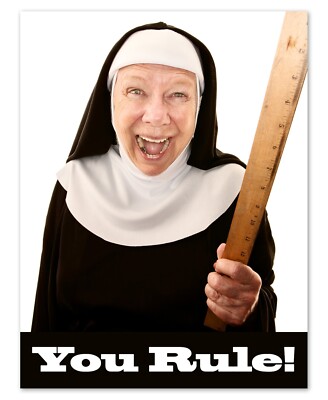 You Rule Nun Funny Cards-Blank Inside with Envelopes-5.5''x4.25''-12 or 24 Packs