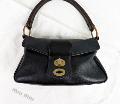 Miu Miu Archive Vintage Shoulder Bag Handbag Leather Black Miu Miu Archive Vintage Shoulder Bag Handbag Leather Black