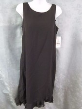 VTG AGB Dress Size 12 Sleeveless Classic Ruffled Hem LBD Fully Lined NWT NEW
