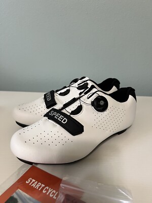SPEED Cycling Shoes White Black Road Spin Size EU 41 Men 7  display picture 1