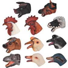 Boys Girls Animal Hand Puppets Kid Soft Rubber Open Movable Mouth Realistic Toys