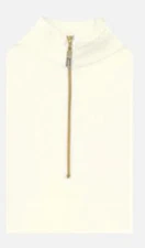 Tailored Sportsman ICEFIL Long Sleeve Ziptop Shirt - Almost Vanilla/White/Gold